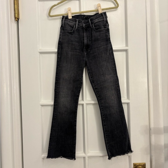Mother Black/Grey “The Hustler” High Rise Ankle Fray Jeans - Picture 1 of 7